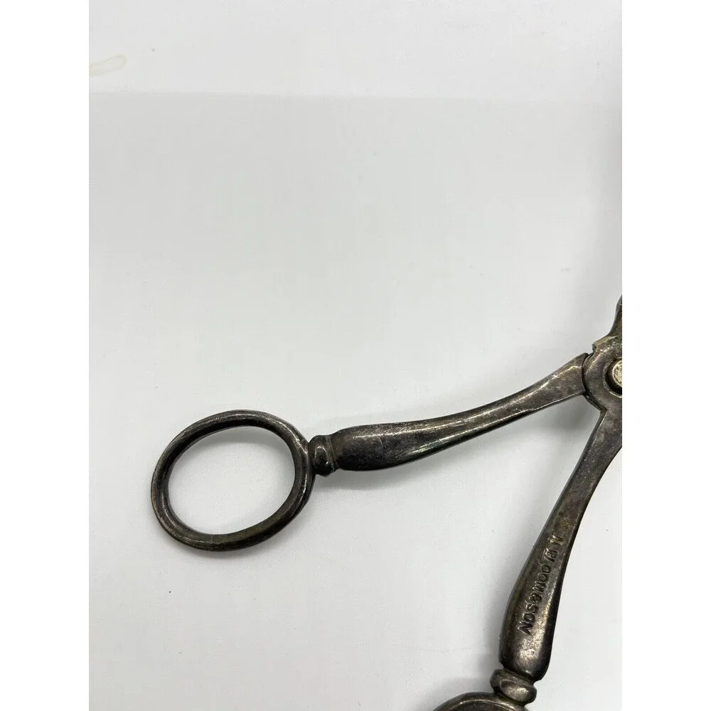 Silver Plated Scissor Style Salad Tongs - N. Bloom And Sons - England